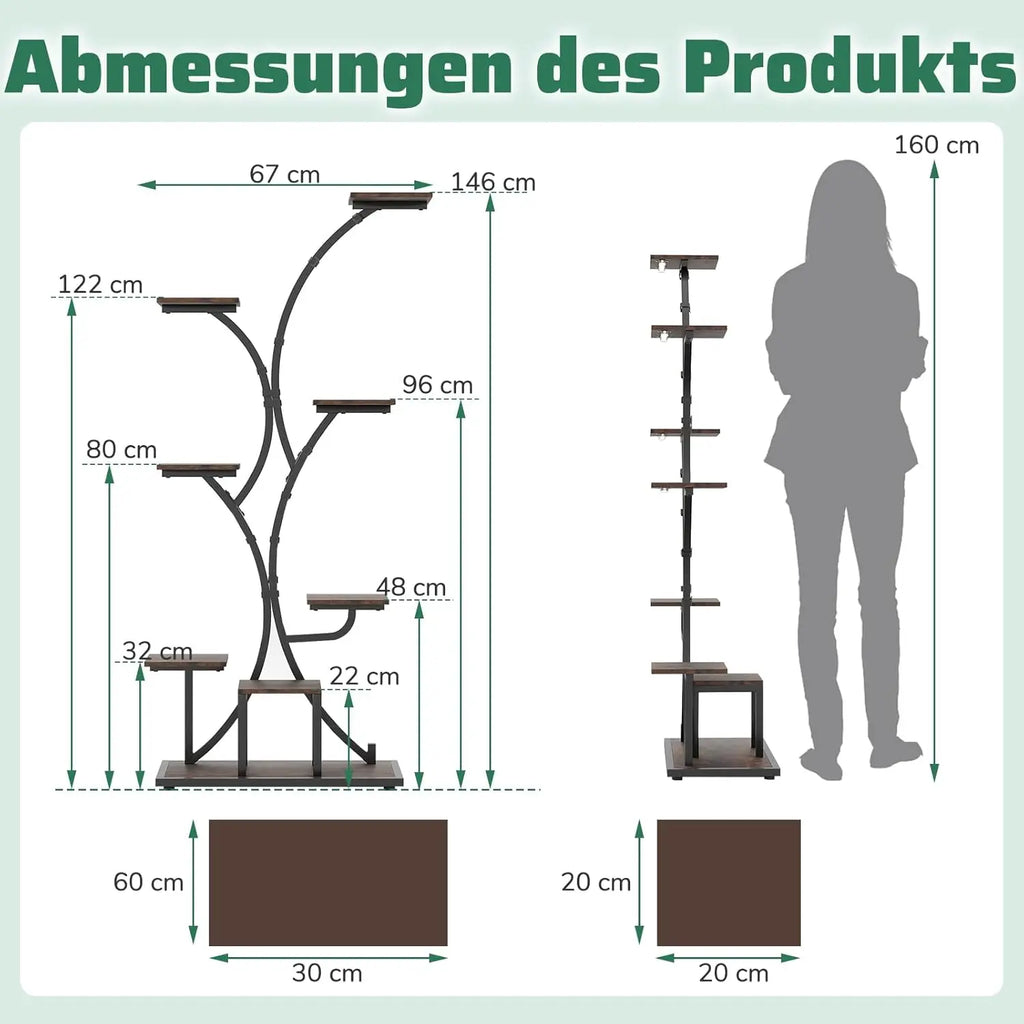 8-Tier Plant Stand with Grow Lights