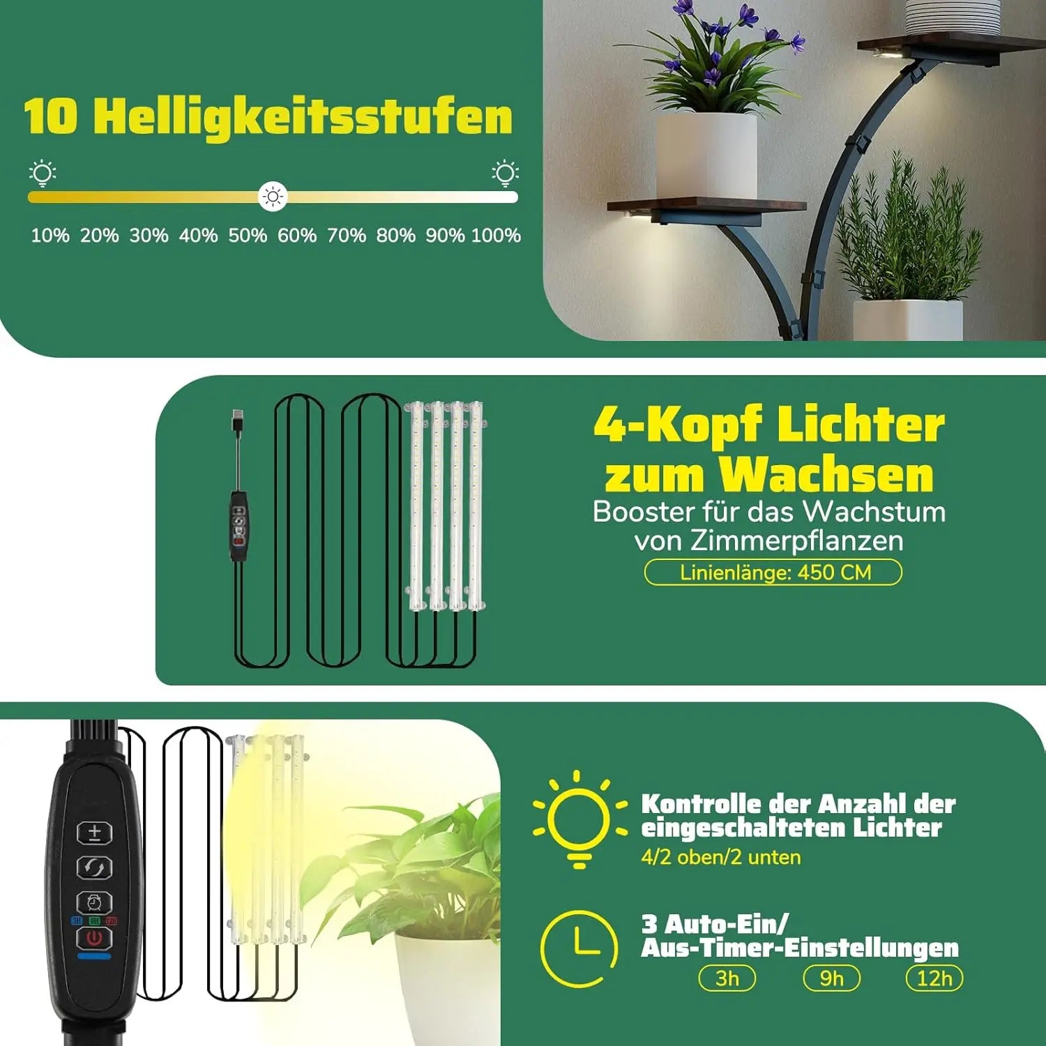 8-Tier Plant Stand with Grow Lights